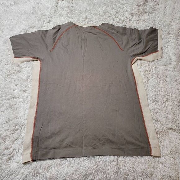 RW&CO men two tone stitch short sleeve brown/mocha t-shirt L - Picture 2 of 6